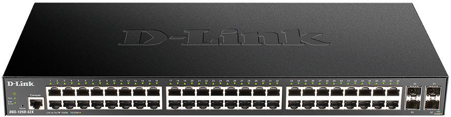картинка Switch 48-port D-Link DGS-1250-52X/ A1A 48G 4 FSP+ настраиваемый от магазина КомпьютерЦентр