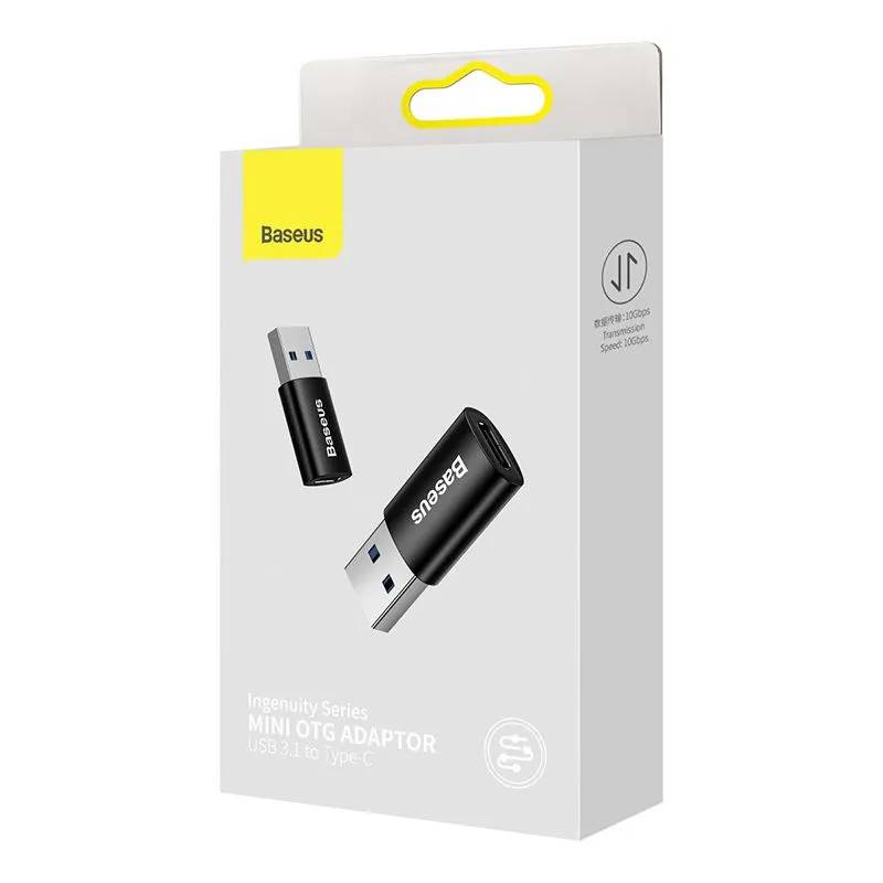 картинка Adapter Baseus Ingenuity Series Mini OTG Adaptor USB 3.1 to Type-C Black от магазина КомпьютерЦентр
