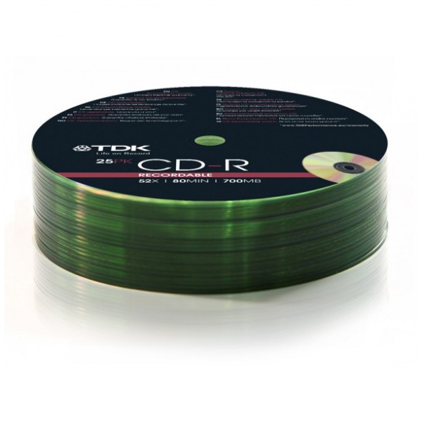 картинка Диски TDK CD-R 700Мb 52x 25pcs Bulk от магазина КомпьютерЦентр