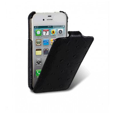 картинка Чехол Melkco Leather Case Jacka Ostrich Black for iPhone 4/4S (APIP4SLCJT1BKOH) от магазина КомпьютерЦентр