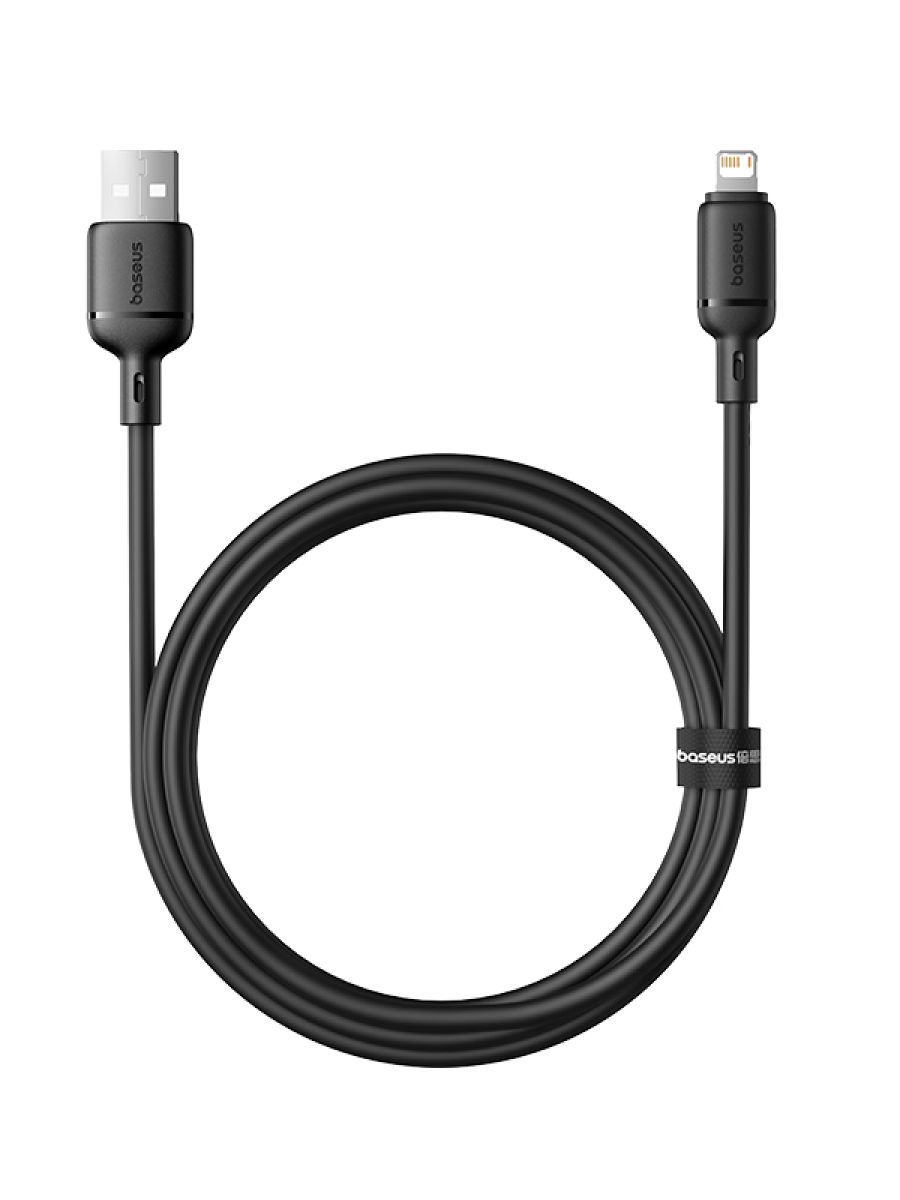 картинка Кабель Baseus Silky Series Fast Charging Cable USB to iP 2.4A 1m Cluster Black от магазина КомпьютерЦентр