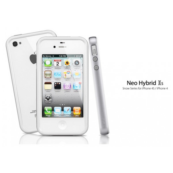 картинка Чехол SGP Case Neo Hybrid 2S Snow Series Satin Silver for iPhone 4/4S (SGP08352) от магазина КомпьютерЦентр