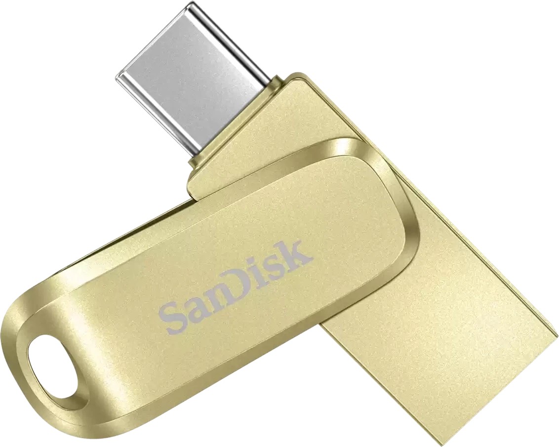 картинка USB3.1 накопитель 256Gb SanDisk Ultra Dual Drive Luxe Type-C Gold (SDDDC4-256G-G46GD) от магазина КомпьютерЦентр