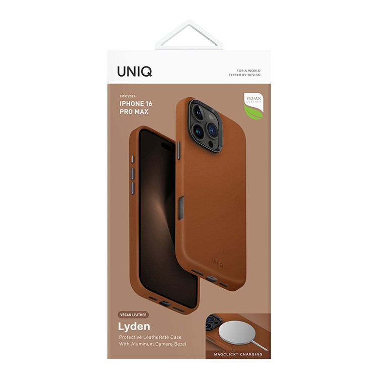 картинка Чехол из искусственной кожи Uniq HYBRID LYDEN (MagSafe) для iPhone 16 Pro MAX Caramel (IP6.9P(2024)-LYDMCML) от магазина КомпьютерЦентр
