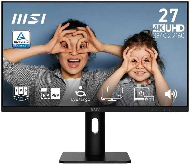 картинка Монитор 27'' MSI PRO MP273UP E6 IPS 3840x2160, 60Hz, 4ms, 300cd, 2xHDMI, DisplayPort, Adaptive-Sync, Flicker Free, Low Blue Light, черный (9S6-3PB49H-414) от магазина КомпьютерЦентр
