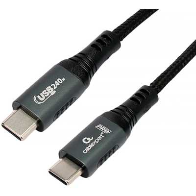 картинка Кабель Type-C/ Type-C USB2.0 Cablexpert, 5А, 240Вт, PD3.1/ QC4.0, медь, оплетка, 1м, черный (ССP-USB2.0-240W-1M) от магазина КомпьютерЦентр