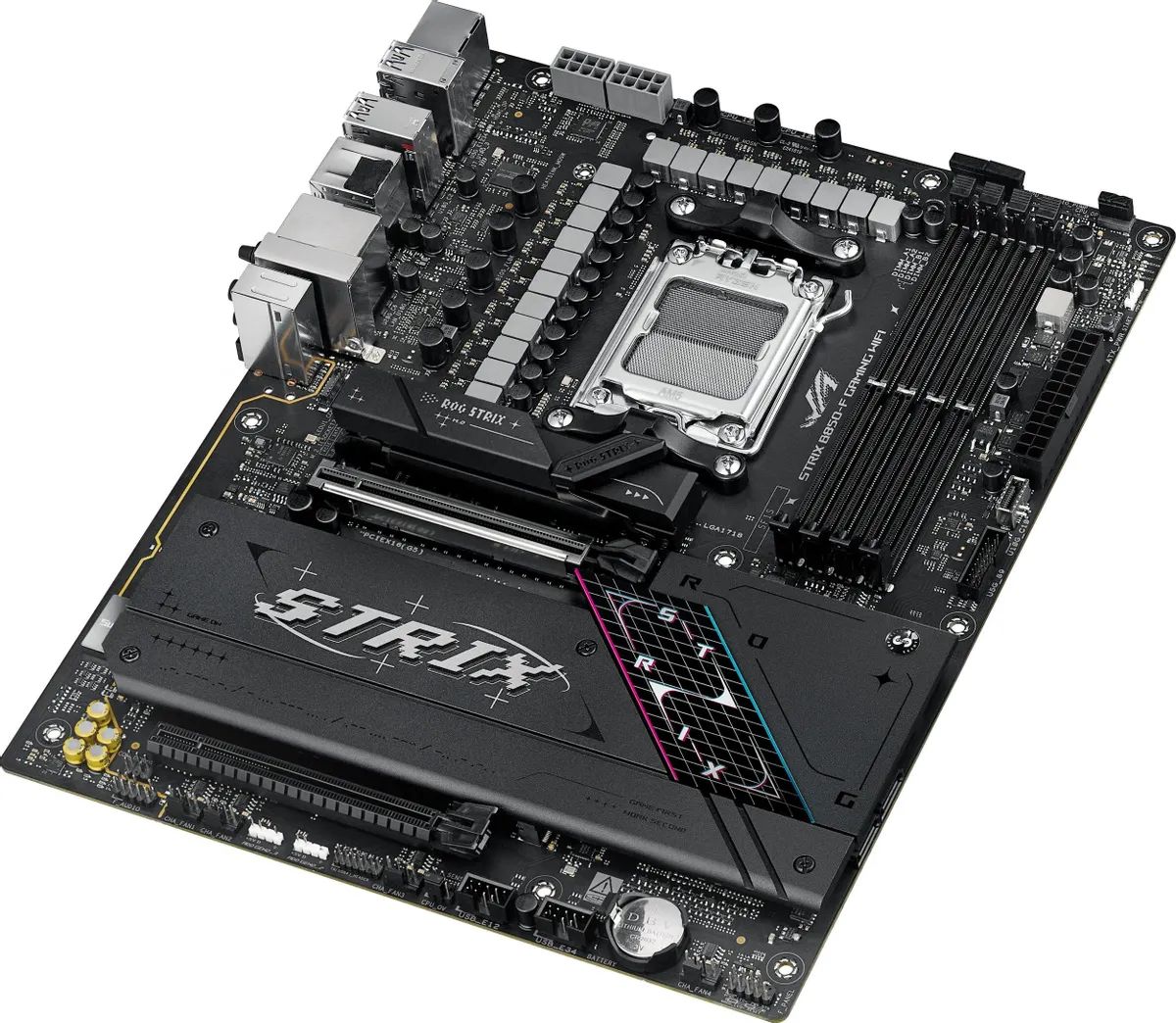 картинка Материнская плата ASUS ROG STRIX B850-F GAMING WIFI, AM5, ATX от магазина КомпьютерЦентр