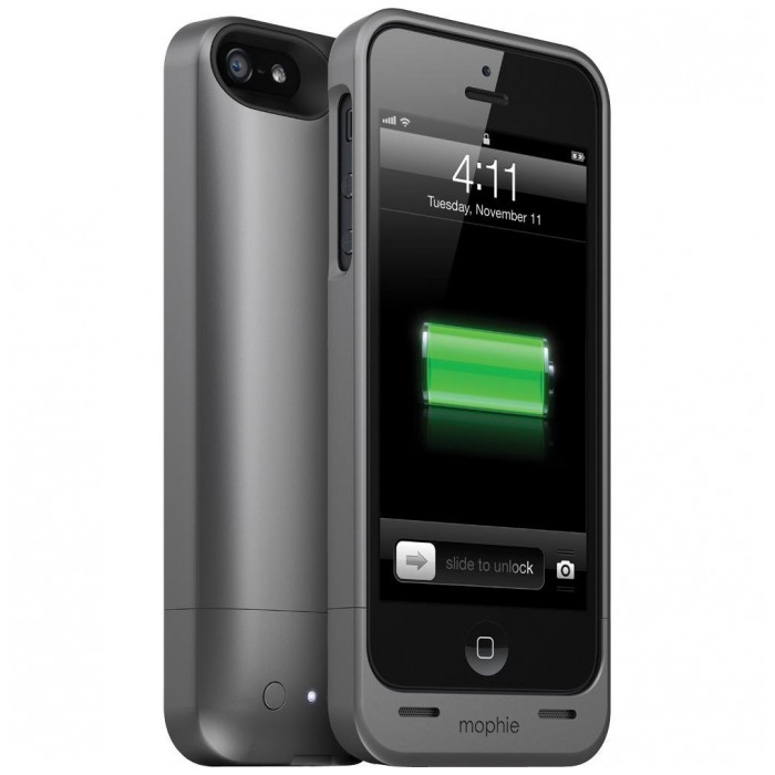 картинка Аккумулятор внешний Mophie Juice Pack Helium Metallic Black 1500 mAh for iPhone5 (2375-JPH-IP5-MBLK-I) от магазина КомпьютерЦентр