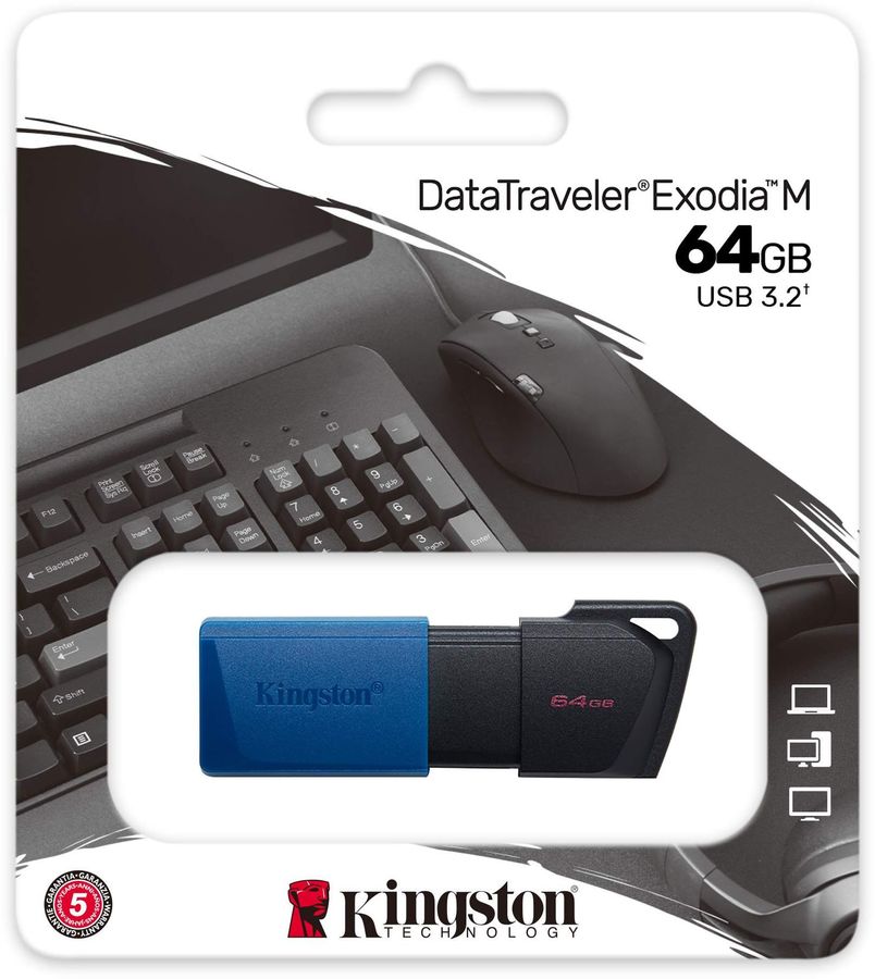 картинка USB3.0 накопитель 64Gb Kingston DataTraveler Exodia M черный (DTXM/ 64GB) от магазина КомпьютерЦентр