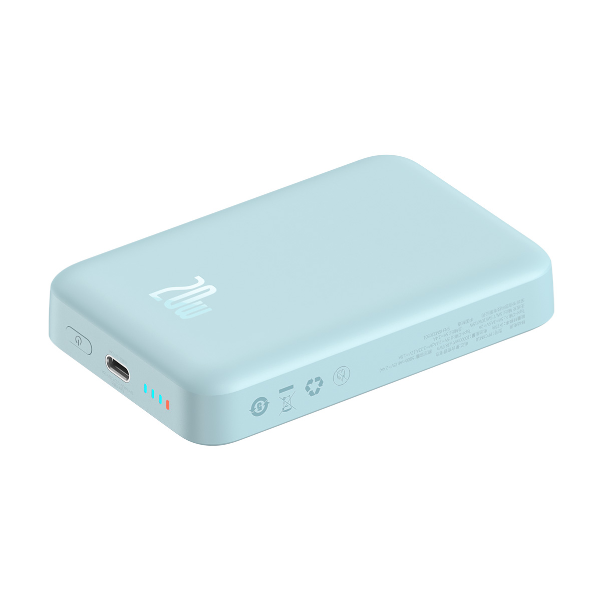 картинка Внешний аккумулятор Power bank Baseus 10000 mAh Magnetic Mini Wireless 20W (PPCX030003) Blue от магазина КомпьютерЦентр