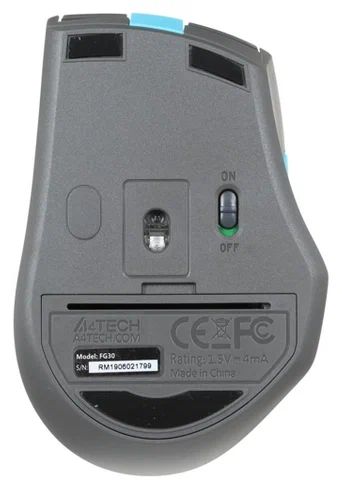 картинка Мышка A4tech Fstyler FG30; Wireless Silent Gray/ Blue от магазина КомпьютерЦентр