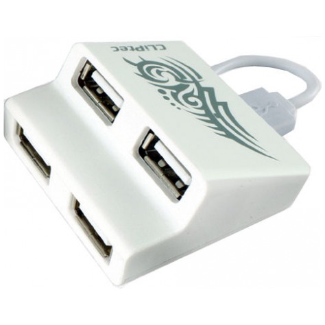 картинка HUB USB Cliptec RZH210 4-port White (RZH210-WH) от магазина КомпьютерЦентр