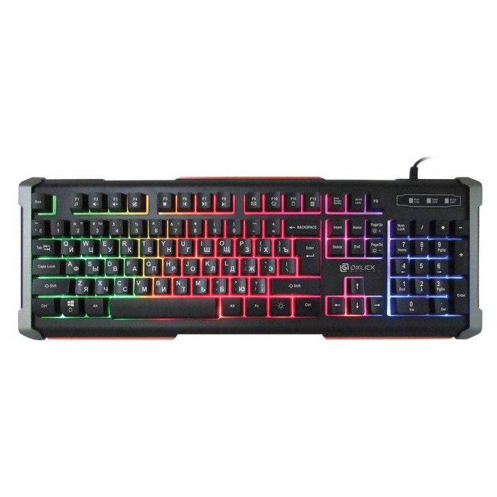 картинка Клавиатура Oklick 710G Black Deatch Black/ Gray USB Multimedia for Gamer LED (710G) от магазина КомпьютерЦентр