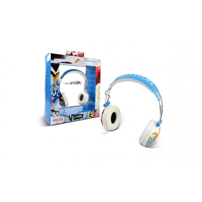 картинка Наушники Canyon CNL-HP01 Graffiti White/Blue (CNL-HP01C) от магазина КомпьютерЦентр