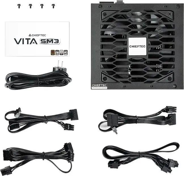 картинка Блок питания Chieftec ATX 750W Vita SM3 BPX-750-C 80+ bronze (20+4pin) APFC 120mm fan 6xSATA RTL от магазина КомпьютерЦентр