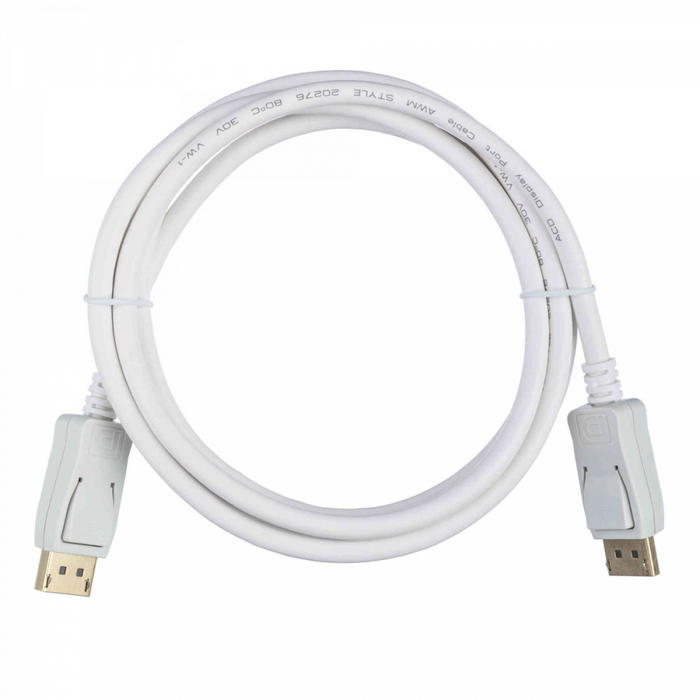 картинка Кабель ACD-DDPM4-18W (ACD-DDPM4-18W) DisplayPort 1.4, Golden Plated,20m/ 20m, Белый, 1.8м, (742415 от магазина КомпьютерЦентр