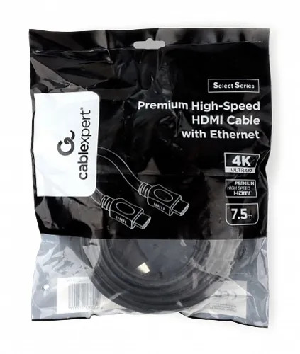 картинка Кабель HDMI Cablexpert CC-HDMI4L-7.5M, 7.5м, v2.0, 19M/ 19M, серия Light, черный, позол.разъемы, экран, (19436) от магазина КомпьютерЦентр