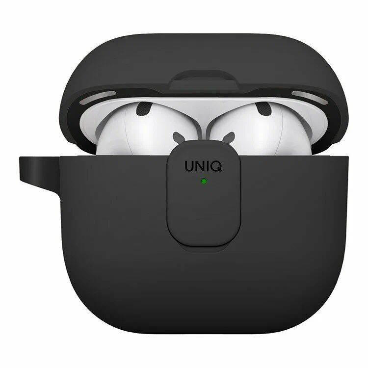картинка Чехол из полиуретана Uniq CLYDE для AirPods Pro 4, цвет уголь/ темно серый (CHARCOAL/ DARK GREY) от магазина КомпьютерЦентр