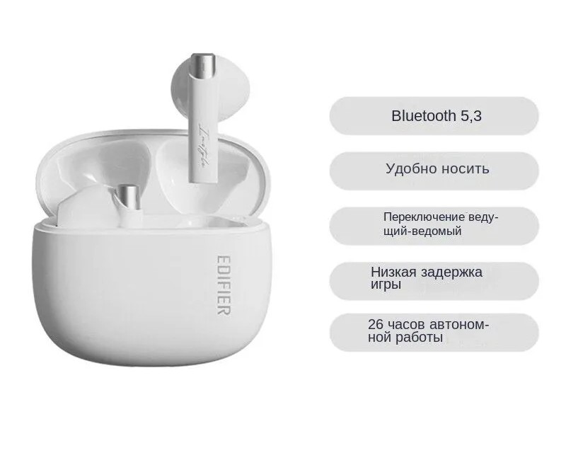 картинка Bluetooth гарнитура Edifier Zero Buds 5.3 White вкладыши от магазина КомпьютерЦентр