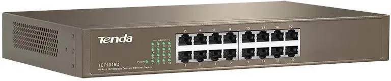 картинка Switch 16-port Tenda TEF1016D неуправляемый от магазина КомпьютерЦентр