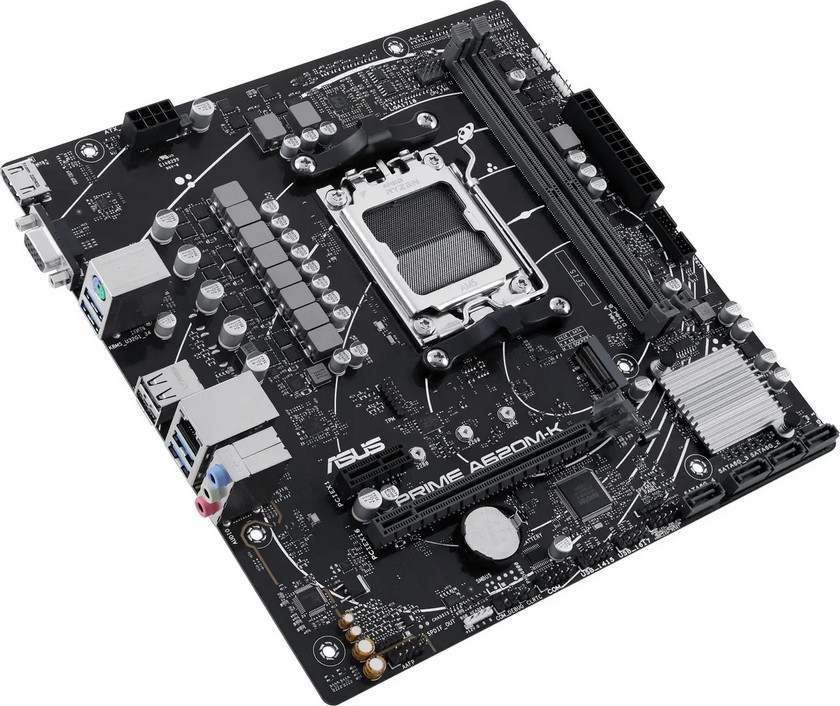 картинка Материнская плата Asus PRIME A620M-K, AM5, AMD A620, 2xDDR5, Micro-ATX от магазина КомпьютерЦентр
