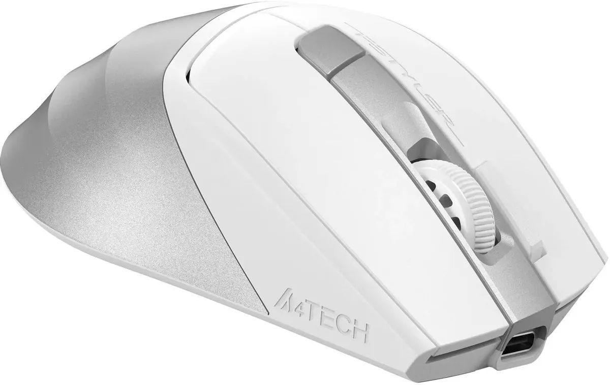 картинка Мышка A4tech Fstyler FG45CS Air белый/ серебристый silent беспров. FG45CS AIR USB (SILVER WHITE) от магазина КомпьютерЦентр