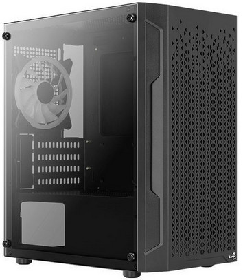 картинка Корпус Aerocool Trinity Mini-G-BK v2 черный без БП (ACCS-PV32033.11) от магазина КомпьютерЦентр