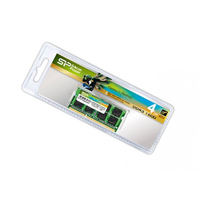 картинка Оперативная память SiliconPower SO-DIMM DDR3 4Gb 1600MHz PC3-12800 (SP004GBSTU160V02) от магазина КомпьютерЦентр