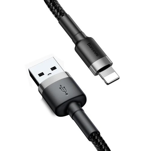 картинка Baseus Data Cable Lightining 300cm Cafule 2A CALKLF-RG1-2A Black/ Gray от магазина КомпьютерЦентр
