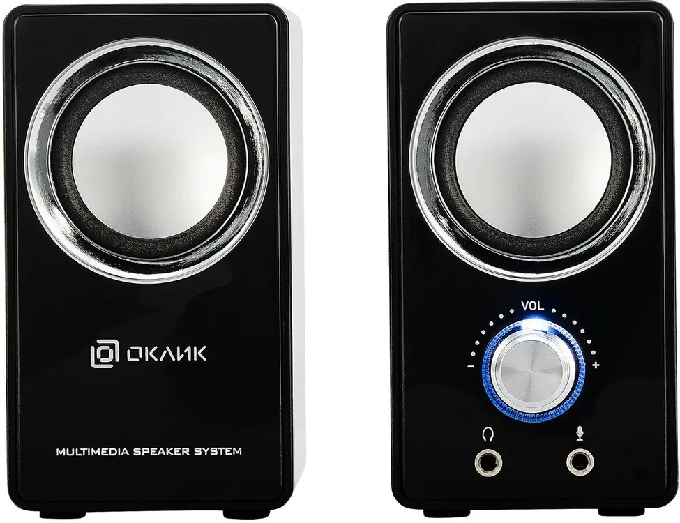 картинка Акустика Oklick OK-116 2.0 черный 6Вт от магазина КомпьютерЦентр