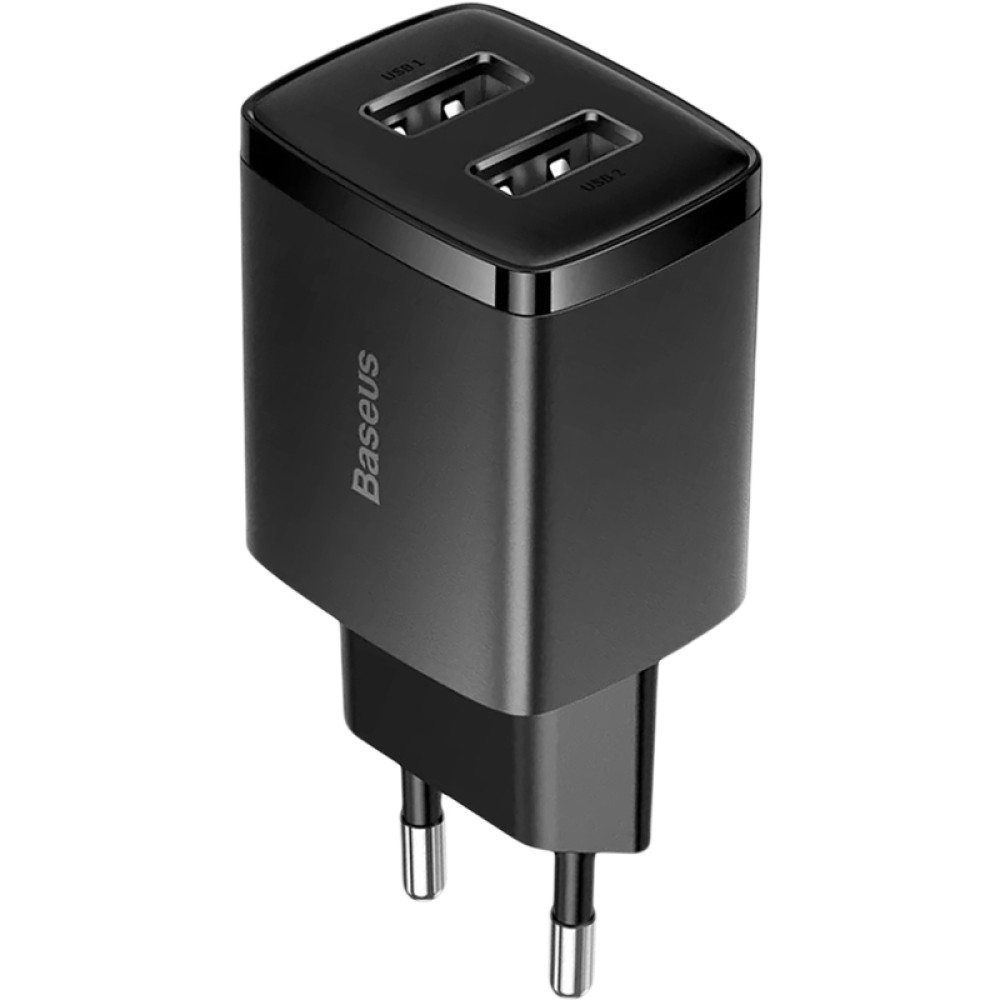 картинка СЗУ Baseus Compact Charger 2U 10.5W EU Black от магазина КомпьютерЦентр