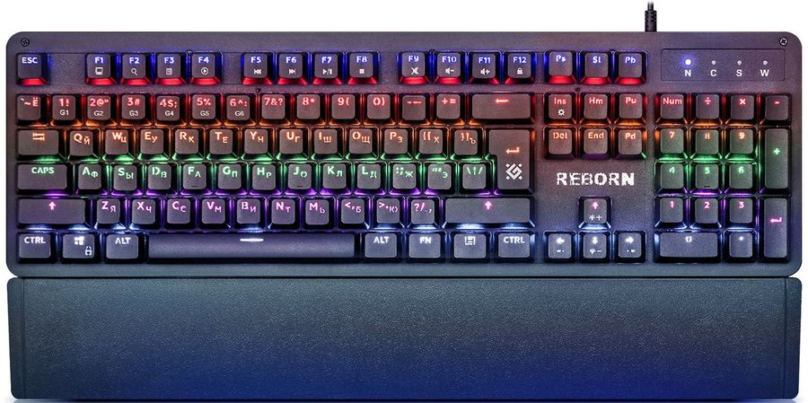 картинка Клавиатура Defender Reborn GK-165DL RU, радужная (45165) от магазина КомпьютерЦентр