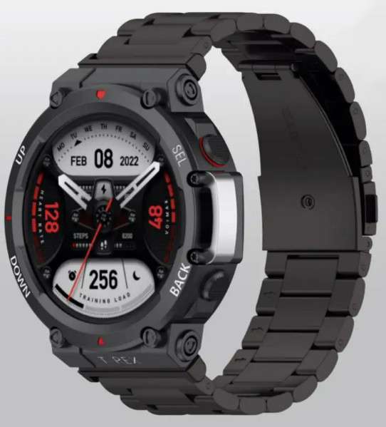 картинка Сменный ремешок для Amazfit T-Rex 2/ Amazfit T-Rex Ultra сталь, черный от магазина КомпьютерЦентр
