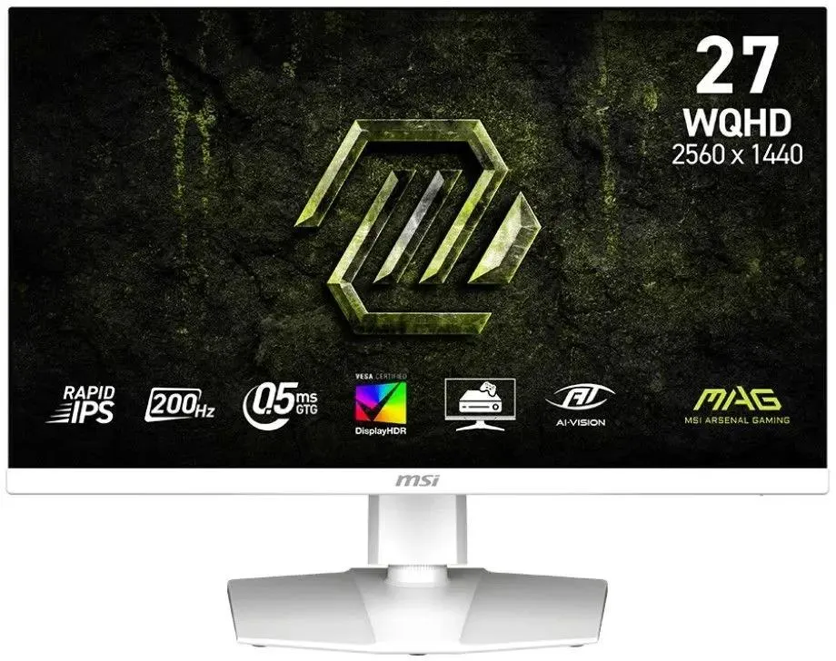 картинка Монитор 27'' MSI MAG 274QRFW E20 Rapid IPS 2560x1440, 200 Гц, 1 мс, 16:9, 400 кдм, 2xHDMI 2.0b, DP 1.4a, USB-C, 3.5 Jack, HDR10, FreeSync, белый (9S6-3CF99T-011) от магазина КомпьютерЦентр