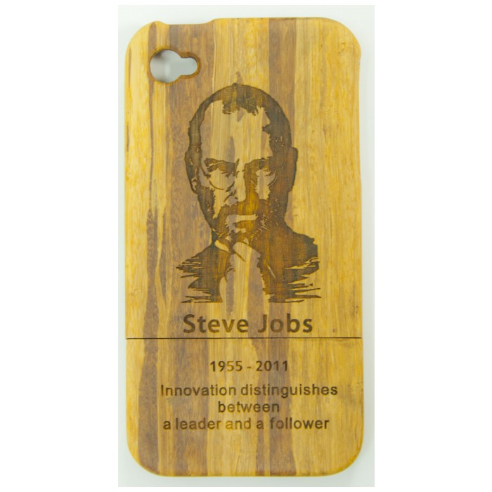 картинка Чехол Jusney Original Green Technology Steve Jobs for iPhone 4 Wood от магазина КомпьютерЦентр