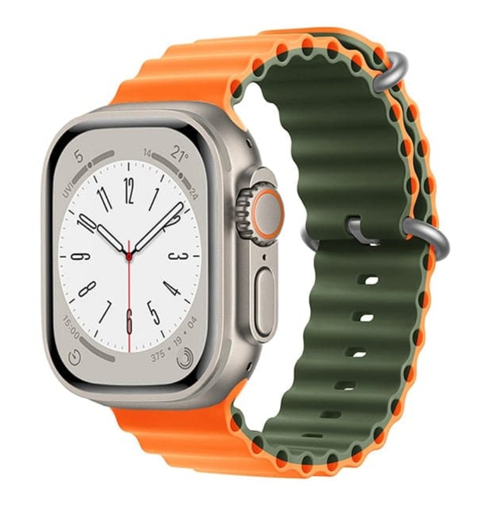 картинка Ремешок Apple watch 42mm/ 44mm Ocean Band Double color Orange-Olive от магазина КомпьютерЦентр