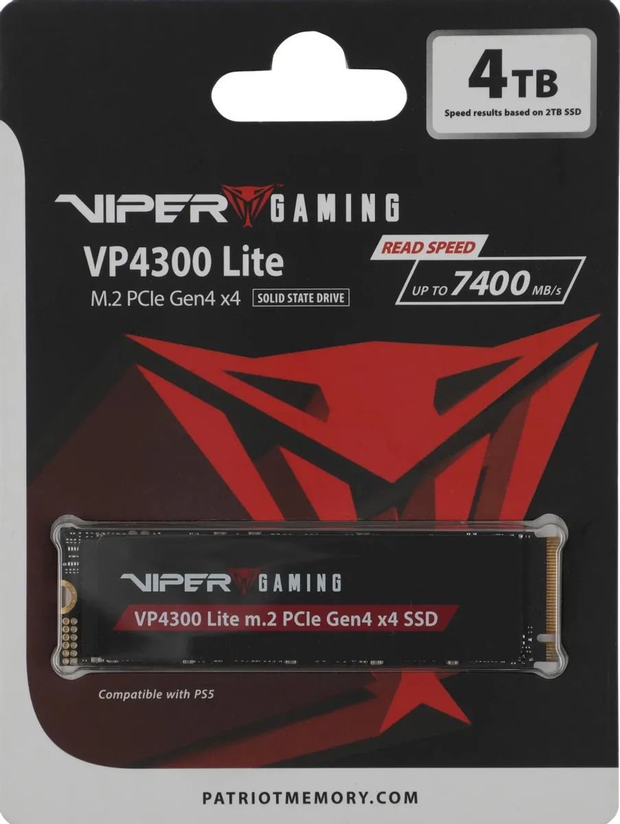 картинка SSD накопитель 4Tb Patriot M.2 VP4300 Lite PCIe 4.0 x4 (VP4300L4TBM28H) от магазина КомпьютерЦентр