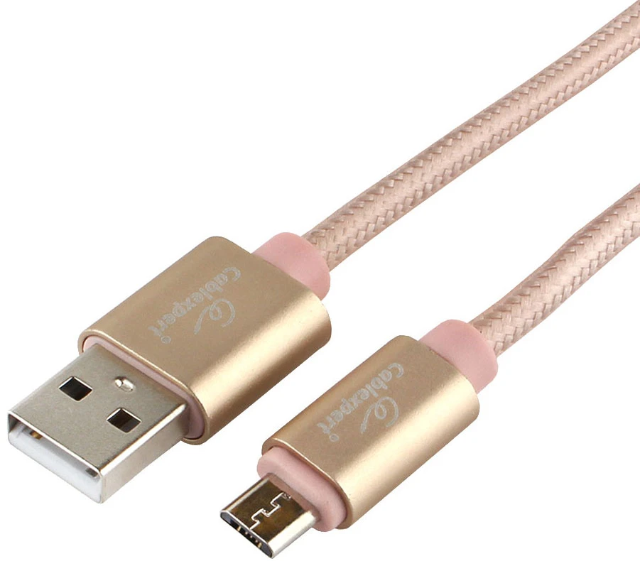 картинка Кабель USB2.0 Cablexpert CC-U-mUSB01Gd-1.8M, AM/ microB, серия Ultra, длина 1.8м, золотой, блистер от магазина КомпьютерЦентр
