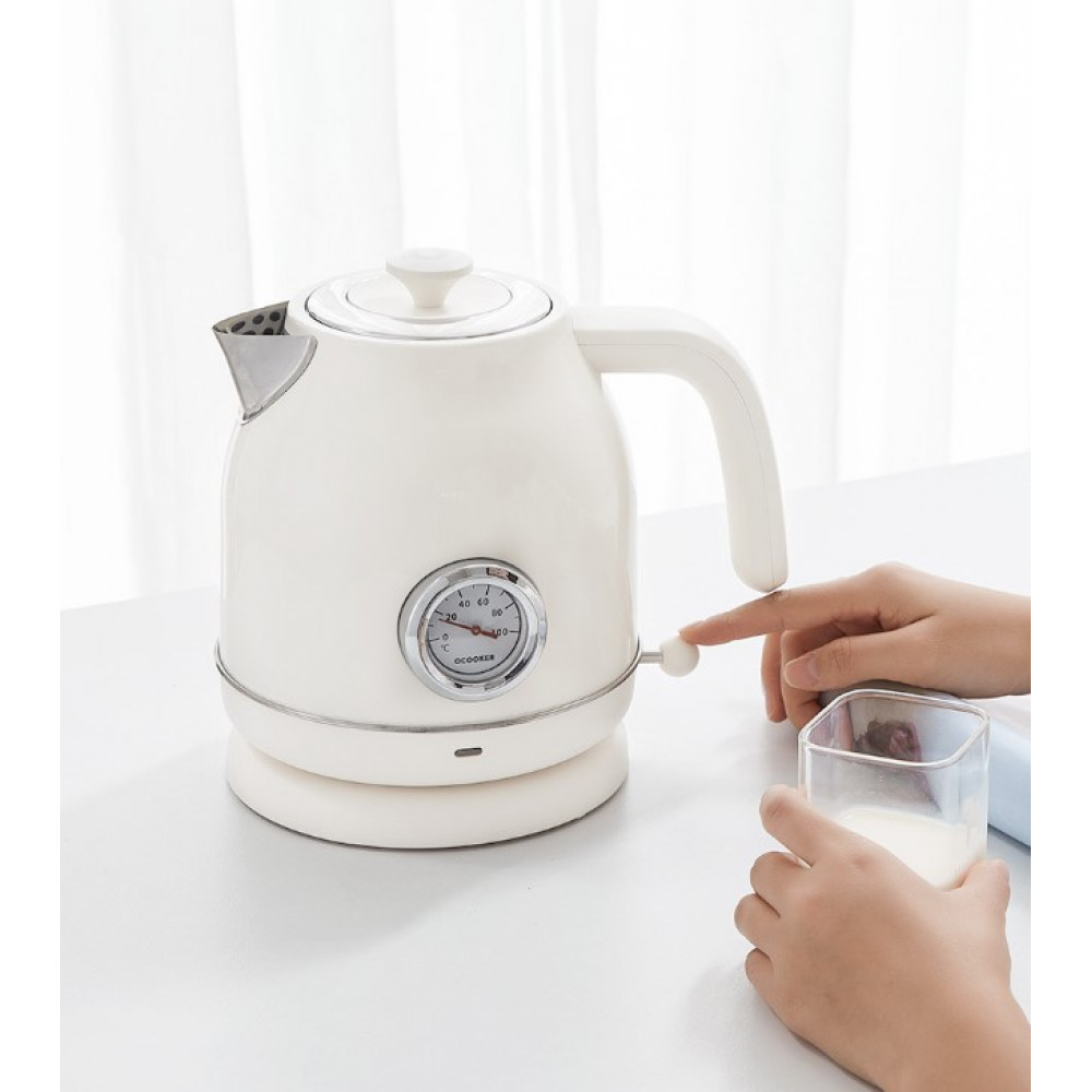картинка Электрочайник Xiaomi Qcooker Retro Electric Kettle с температурным датчиком QS-1701 White RU от магазина КомпьютерЦентр