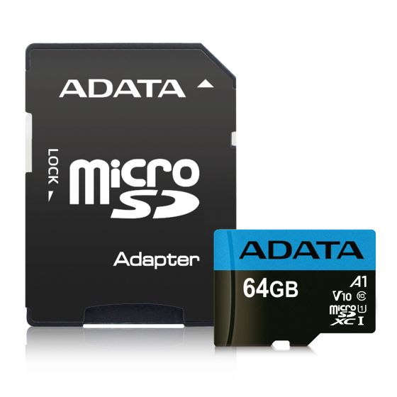 картинка Карта памяти 64Gb microSDHC A-Data Class 10 + SD-adapter (AUSDH64GUICL10A1-RA1) от магазина КомпьютерЦентр