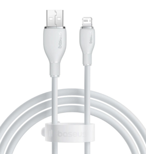картинка Кабель Baseus Pudding Series Fast Charging Cable USB to iP 2.4A 1.2m Stellar White от магазина КомпьютерЦентр