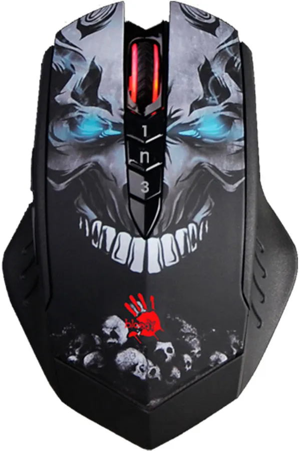 картинка Мышь A4Tech Bloody R80 Plus Skull черный/ рисунок от магазина КомпьютерЦентр