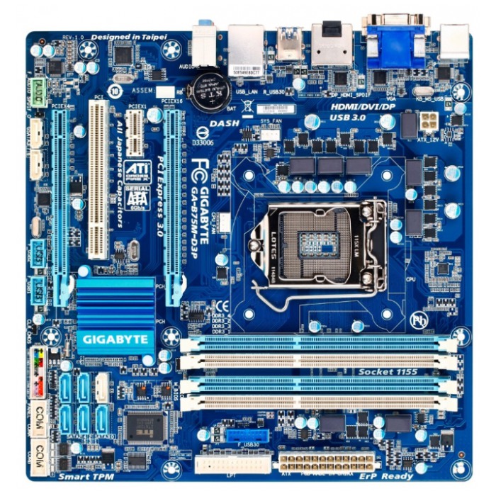 картинка Материнская плата Gigabyte GA-B75M-D3P (GA-B75M-D3P) от магазина КомпьютерЦентр