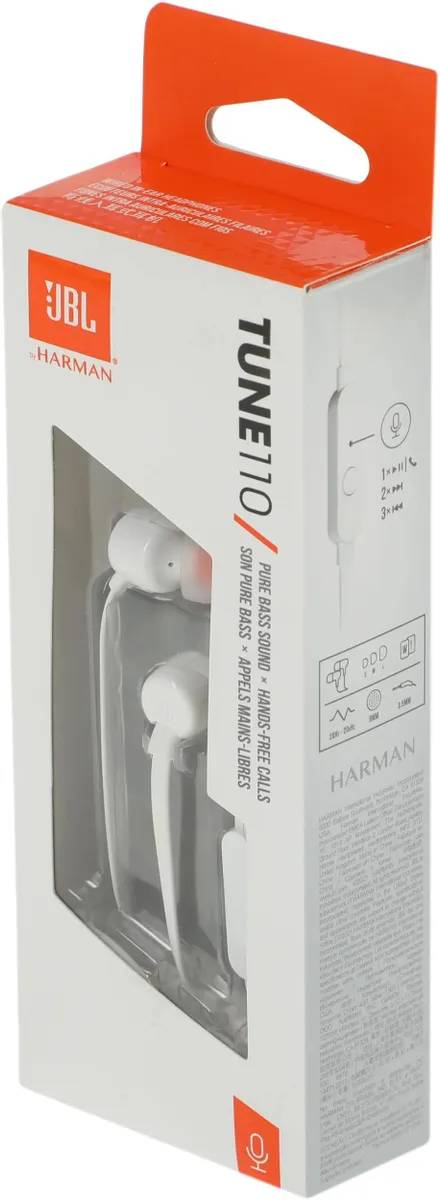 картинка Гарнитура JBL T110 White (JBLT110WHT) от магазина КомпьютерЦентр