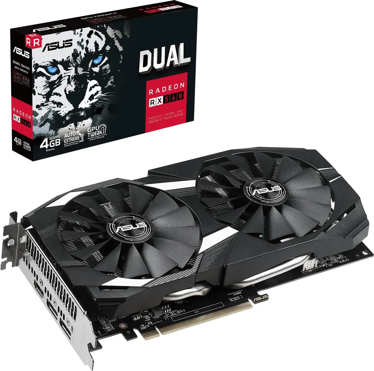 картинка Видеокарта 4Gb DDR5 AMD Radeon RX560 Asus (DUAL-RX560-4G) от магазина КомпьютерЦентр