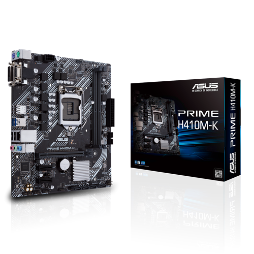 картинка М/ п Asus PRIME H410M-K S1200; Intel H410; 2xDDR4; 8ch (7.1); GbLAN, VGA, DVI mATX от магазина КомпьютерЦентр