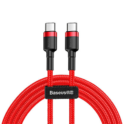 картинка Дата кабель Baseus Type-C 100cm Cafule PD2.0 60W CATKLF-G09 Black/ Red от магазина КомпьютерЦентр