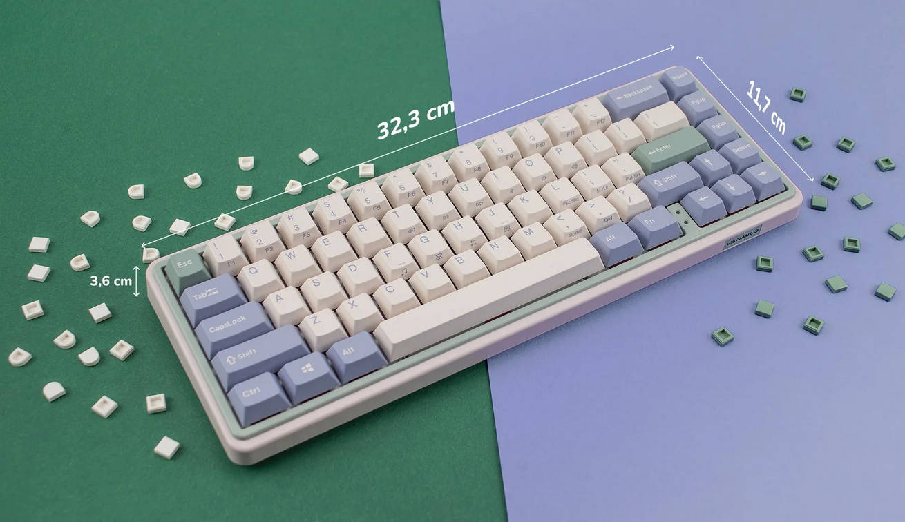 картинка Игровая клавиатура Varmilo Eucalyptus VXH67 (Kailh Prestige Red) от магазина КомпьютерЦентр