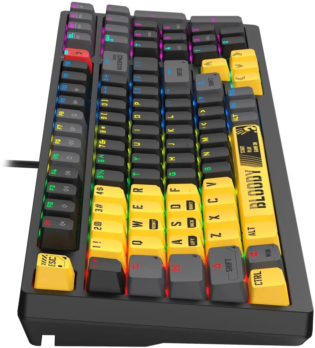 картинка Клавиатура A4Tech Bloody S98 механическая Sports Lime BLMS Plus проводная USB желтый/ серый (S98 SPORTS LIME BLMS RED PLUS) от магазина КомпьютерЦентр