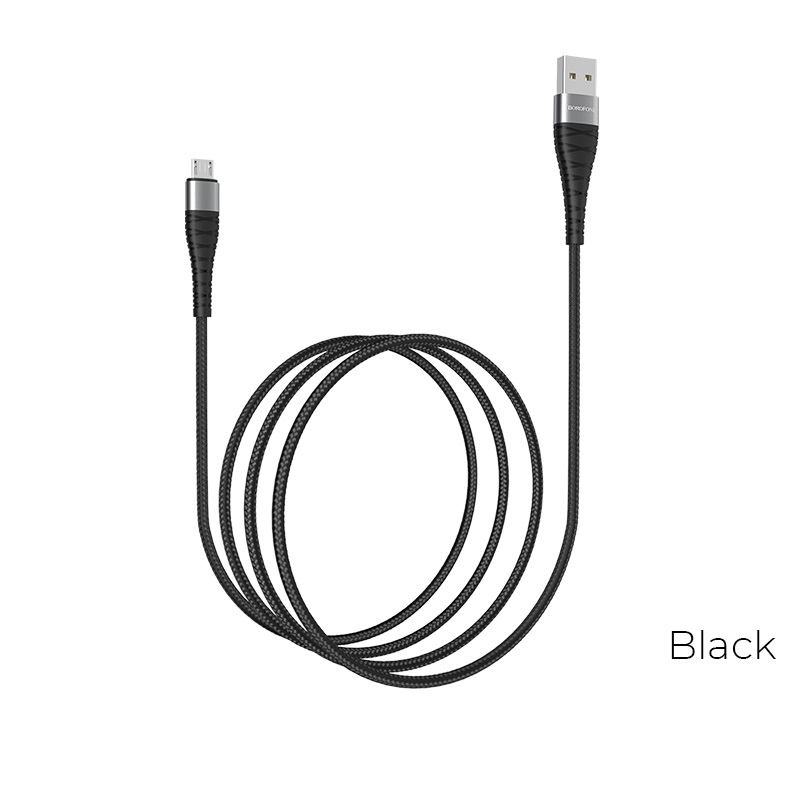 картинка Data Cable Borofone BX32 Munificent USB to Micro-USB 1m Black от магазина КомпьютерЦентр